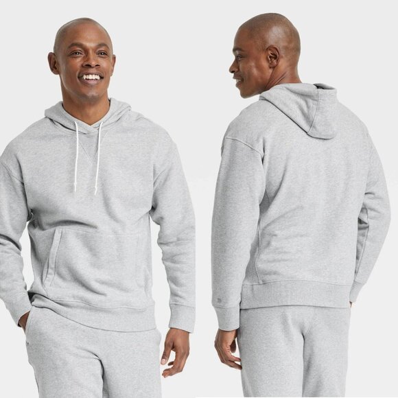 Small - Mens Cotton Fleece Hooded Sweatshirt - All In Motion - Gray - Picture 1 of 6